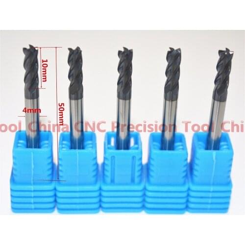 4mm*4mm*50mm,Freeshipping,CNC solid carbide end mill,TiAlN coated end milling cutter,HRC 50 Degrees,4 Flutes milling cutter