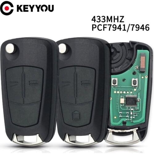 KEYYOU Car Remote Key For Opel/Vauxhall Astra H 2004-2009, Zafira B 2005-2013 PCF7946 PCF7941 Vectra C 2002-2008 Signium