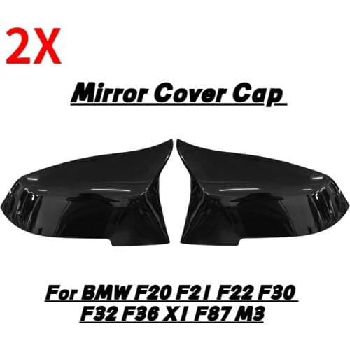 2X Gloss Black Car Side Rearview Mirror Cover Cap For BMW F20 F21 F22 F30 F32 F36 X1 F87 M3 Rearview Mirror Cover