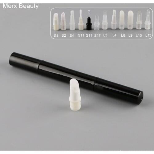 50PCS 3ML Black Empty Cosmetic Pen With Different Applicators, Plastic Round Lip Gloss Tube Portable Twist Up Pen Dial Up Pen