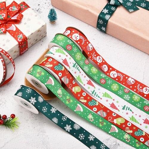Christmas Decoration Ribbon Gifts Ribbons 2.5 cm Set Gift Wrapping Bowknot Ribbon Flowers DIY Ribbon for Wedding Party