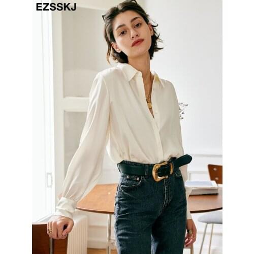Ezsskj Womens Silk Shirts