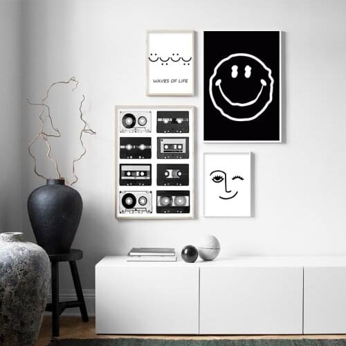 Canvas Painting Wall Art Black and White Posters and Prints Nordic Minimalist Line Drawing Decorative Picture for Room Decor