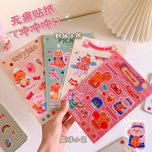 Kawaii sticker Korean version ins cute cartoon girl heart creative sticker decorative material DIY hand account sticker