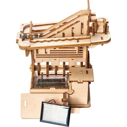 Marble Run Game Laser Cutting DIY 3D Wooden Puzzle Coaster Model Assembly Building Kits Toys Solar track for Children Gift