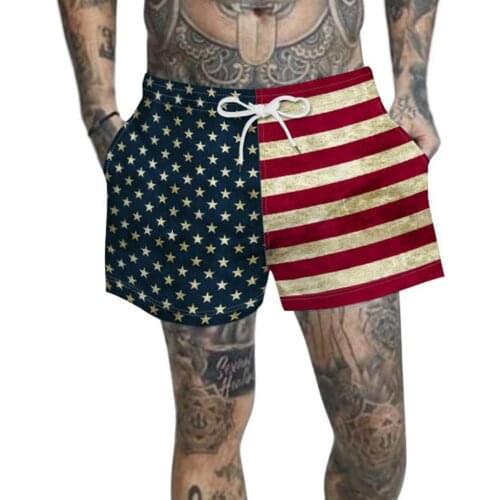 Mens Swim Shorts American Flag Printing Beach Swimming Trunks For Men Man Swimsuits Trunks Bottoms American Flag Shorts