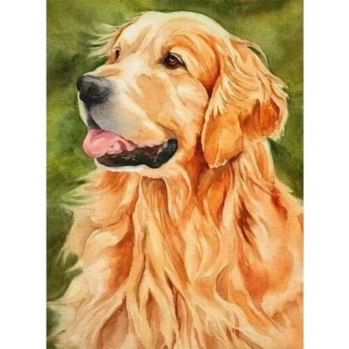 Animal Golden Retriever DIY Cross Stitch 11CT Embroidery Kits Craft Needlework Set Cotton Thread Printed Canvas Wholesale