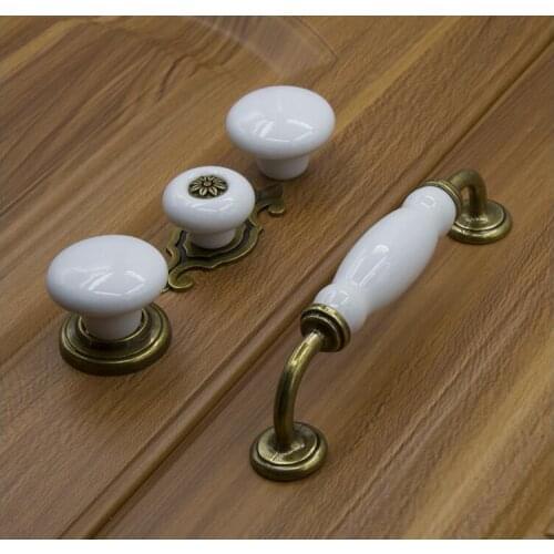 New arrival White Ceramic Drawer Knobs and Handles Vintage White Cabinet Handles