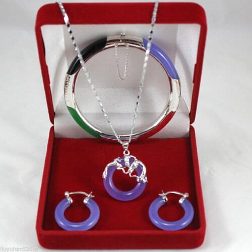New Style Hot sale********Set jade Bangle Earring Pendant Fashion Wedding Party Jewellery