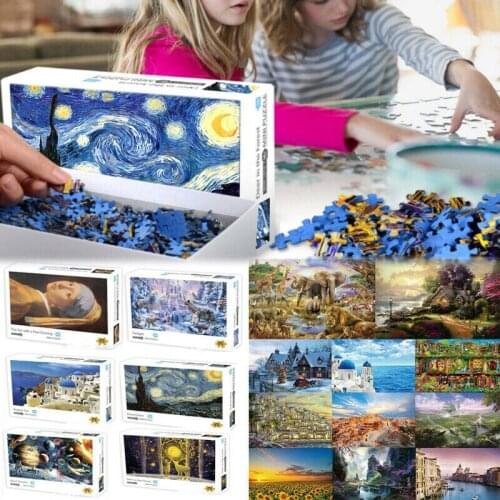 1000 Pieces Adult Kids Jigsaw Puzzle Adults Children Educational Puzzle Wood Paper Toys Home Decoration D30