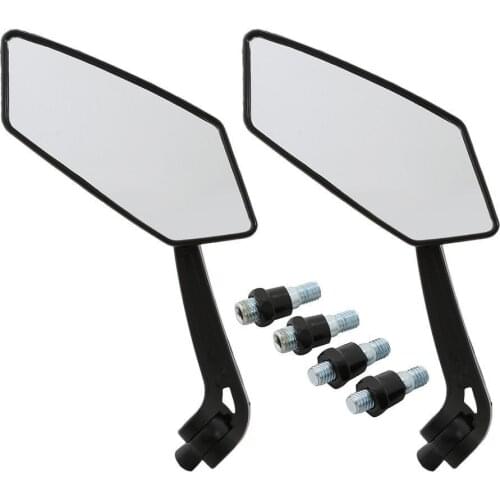 2pcs Practical Black Aluminum Motorcycle Side Rear View Mirror for Moped Scooter