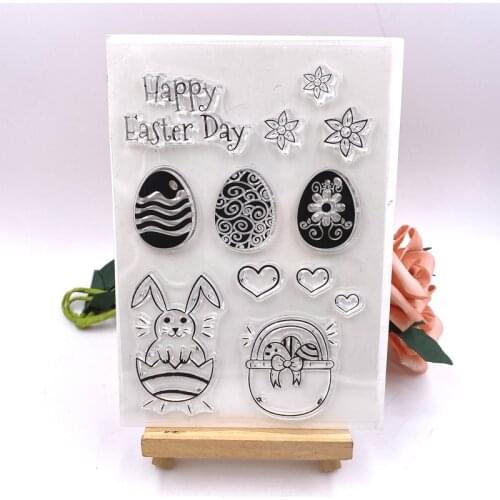 KLJUYP Happy Easter Day Clear Stamps Scrapbook Paper Craft Clear stamp scrapbooking