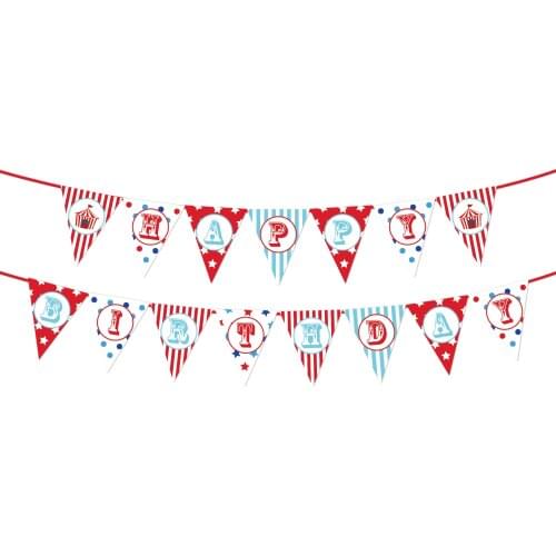 Cartoon Animal Baby Shower Happy Birthday Banner Carnival Circus Theme Birthday Party Decoration Kids Birthday Party Favors