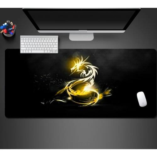 Most Popular Game Hot Blood Yellow Dragon Mouse Pad Natural Rubber Computer Accessories Washed Lock Pad Large Competition Mat