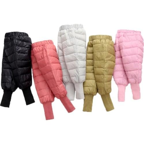 Girls Boys Warm Down Pants Winter 2021 Children High Quality Down Pants Kids Leggings Boys Clothing Toddler Baby Down Trousers