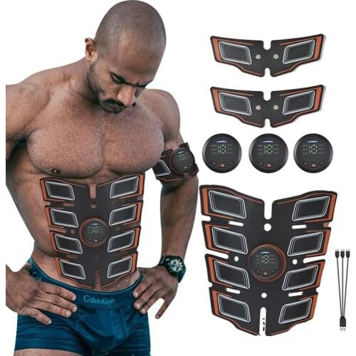 Abdominal Muscle Stimulator ABS EMS Trainer Body Toning Fitness USB Rechargeable Muscle Toner Workout Machine Men Women Training