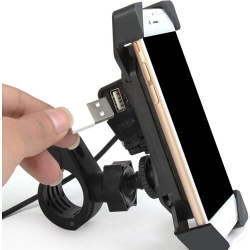 Universal Car Phone Holder Mount Waterproof Motorcycle Mobile Phone USB Charger Holder Bracket Stand 5V 2A USB Charging Port