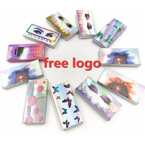 Wholesale paper false eyelash packaging box lash boxes packaging custom logo faux cils 25mm mink eyelashes Magic paper box