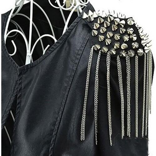 Vintage Brooch Charming Tassel Chain Punk Style Shoulder Board Mark Brooch Badges Celebration Party Suit Accessories