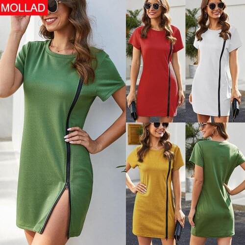 2021 Cross-Border Womens Clothing Amazon Wish Independent Station Hot Sale Short Sleeve Stretch Slim-Fit Sheath Womens Dress