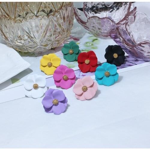 Shiny Side New Accessories Simple Style Flower Stud Earrings for Women Gift Elegant Earrings