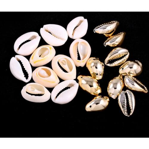 10PC Natural Shells Pendant Bohemian Gold White Conch Shell Charms Pendants for Jewelry Making DIY Handmade Necklace Earrings