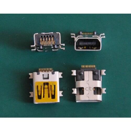 100 pcs/lot) 4 Fixed feet 10 Pin Mini USB Female Connectors Plug fit for Digital Cameras, mp3, mp4, Phone, Tablet