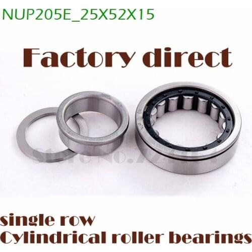 25mm diameter single row cylindrical roller bearings NUP205E 25mmX52mmX15mm C0 Steel cage ABEC-1 Machine tool,Rolling mill,CNC