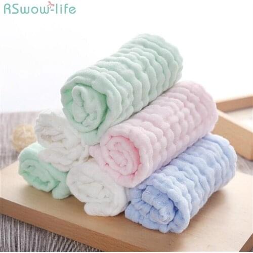 4Pcs 26cm*26cm Cotton Yarn Baby Small Square Towel Mouth Towel Cotton Handkerchief Scarf With Pocket Wipe Hands Wash