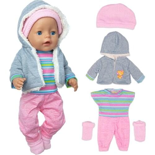 4pcs In 1, New Suits Fit For 17 Inch Baby Doll 43cm Born Babies Doll Clothes