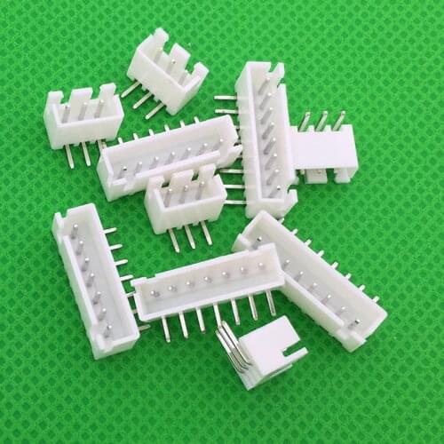 50pcs/LOT XH2.54 male right angle material Connector Leads pin Header 2.54mm XH-AW 2P 3P 4P 5P 6P 7P 8P 9P 10P 11P 12P 13P 14P