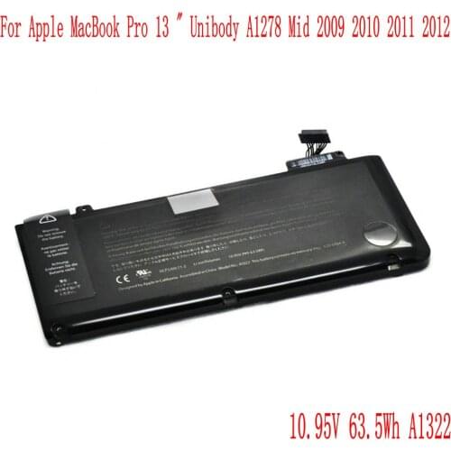NEW 10.95V 63.5Wh A1322 Laptop Battery For Apple MacBook Pro 13 " Unibody A1278 Mid 2009 2010 2011 2012 batteries