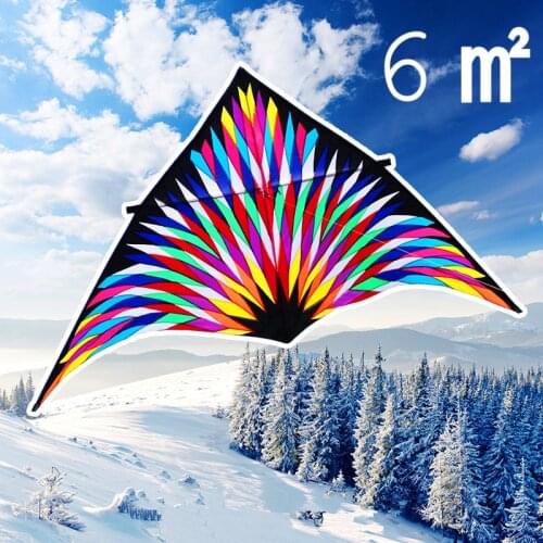 Free shipping 6sqm large delta kite fly for outdoor toys parachute kite for adults kite kevlar line weifang factory kite surf
