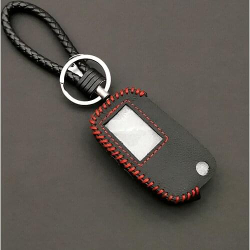 A9 Soft texture genuine leather key case cover for Starline A9 A6 A8 A4 uncut blade 3 buttons folding fob