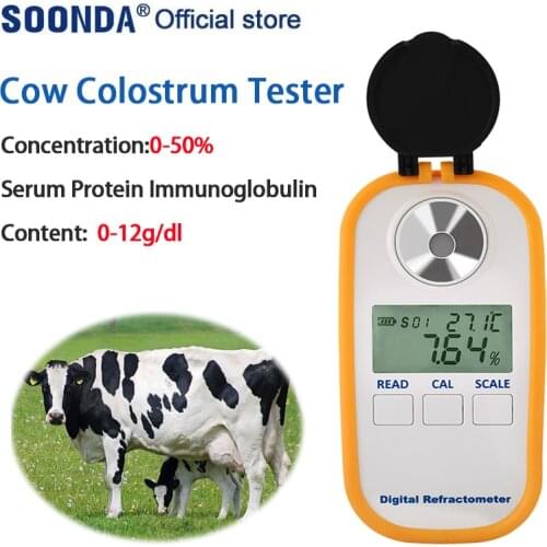 Digital Refractometer Dairy Cow Colostrum Concentration Meter Detector Tester Serum protein immunoglobulin content tester Meter
