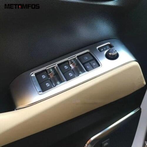 For Toyota Alphard Vellfire 2016-2018 2019 Window Lift Switch Cover Trim Inside Armrest Frame Carbon Fiber Inner Car Accessories