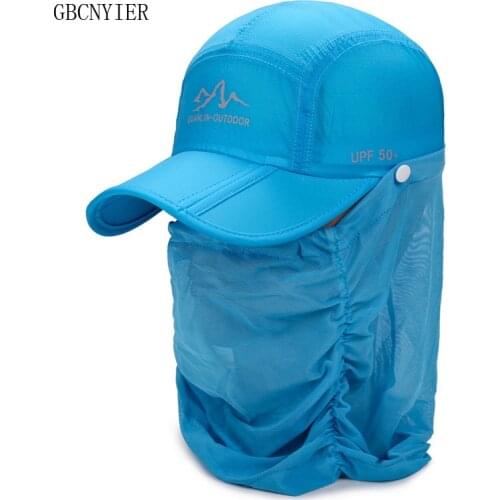 GBCNYIER Cotton Casual Female Baseball Cap Fold Male Baseball Hat Outdoor Protecton Neck Scarf Fold Removable Easy Carf Thin