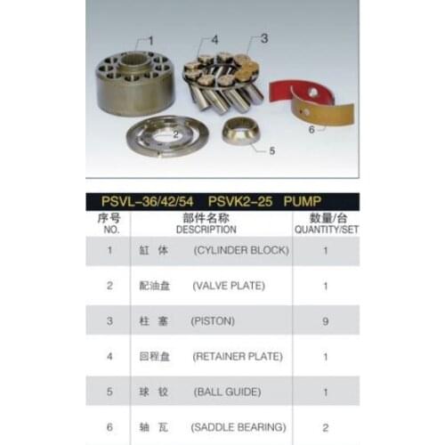 Hydraulic pump for KAYABA PSVL54 pump parts cylinder block piston Kubota 6 tons 155 digging machine repair kit