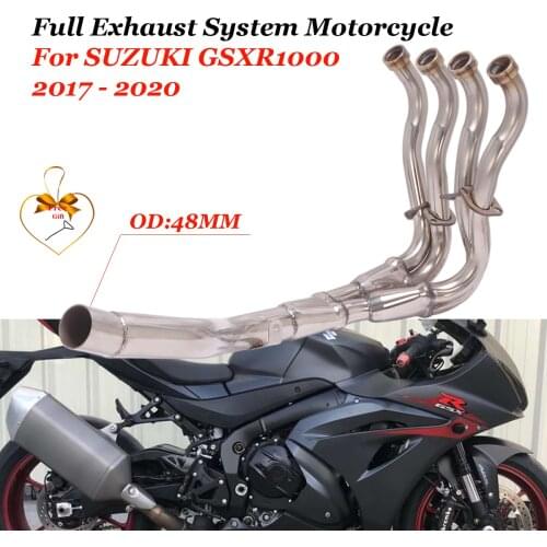Motorcycle exhaust muffler front connection tube 48mm modified for suzuki gsxr1000 GSXR-1000 GSX-R1000 2017 2018 2019 2020