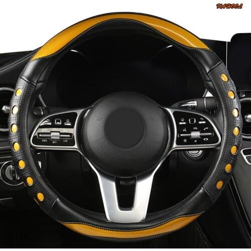 KAHOOL Microfiber Leather Car Steering Wheel Cover For Hondas Civics CRV BRV Fit Jazz Accords City Freed Mobilio Stream