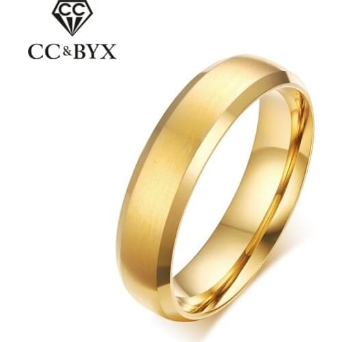 CC Classic Jewelry Couple Rings For Men And Women Titanium Steel Lovers Matte Finished Ring Anello Oro Size 4-14 CC927b