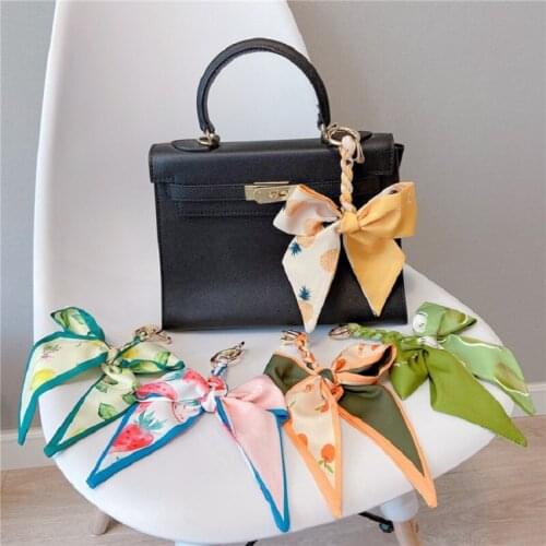 Creative Cute Bow Keychain Ring Japan South Korea Popular Silk Scarf Car Accessories Key Ring Ladies Bag Pendant Small Gifts