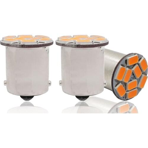 2Pcs Amber Yellow BAU15S 9SMD PY21W 1156PY 12V LED Bulb Lamp For Car Auto Front Turn Signal Light Parking Auto Car Light White