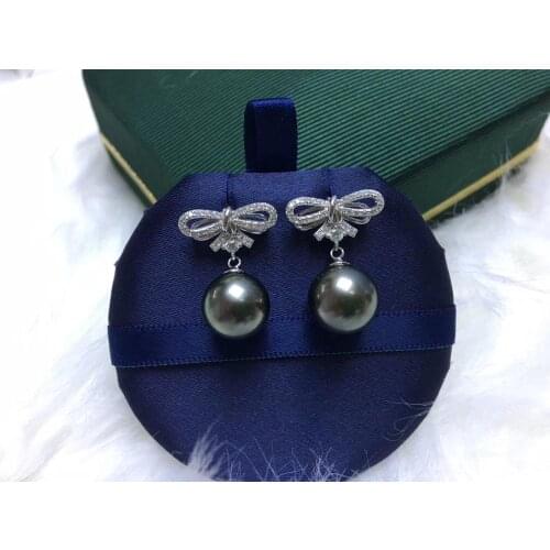 Fashion Bow Knot 925 Silver Pearl Earrings Charm Earrings Setting Finding Jewelry Parts Fittings Womens Accessories for Beads