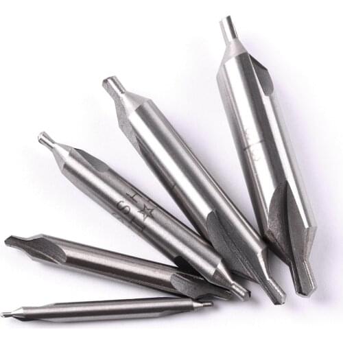 10Pcs 60 Degree HSS Combined Center Drill Countersink Bit 1/8" 3/16" 1/4" 5/16" 3/8" Center Drill Bits Set Hand Tools