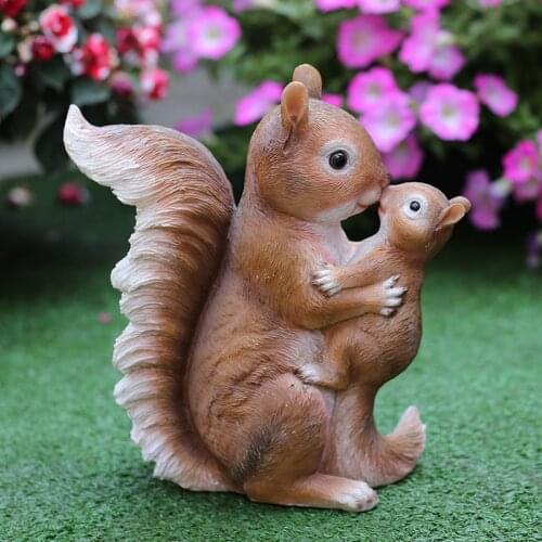 Pastoral Cartoon Resin Rabbit Squirrel Mongoose Ornaments Outdoor Garden Sculpture Crafts Balcony Courtyard Figurines Decoration
