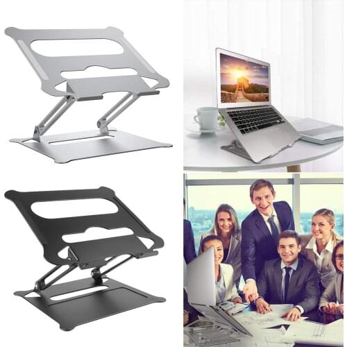 Portable Travel Laptop Stand Notebook Foldable Aluminum Tablet Support Rack, Height and Angle Adjustable