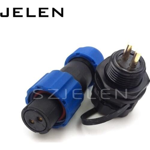 SD13, 2-pin plug connector waterproof and dustproof (female) socket (male), LED power cable connector, 2 pin car connector, IP68