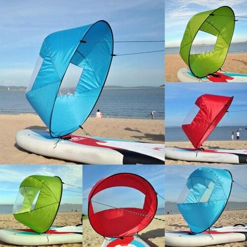 Foldable Transparent Window Summer Surfing Wind Sail for Kayak Canoe Rowing Boat Outdoor Sports Accessories