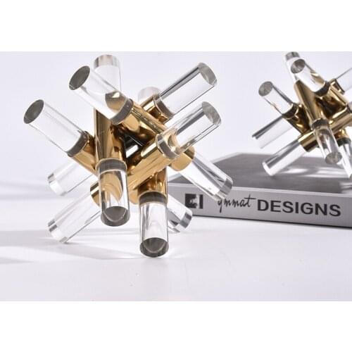 Modern Luxury Glass Tube Gold Metal Indoor Living Room Home Decoration